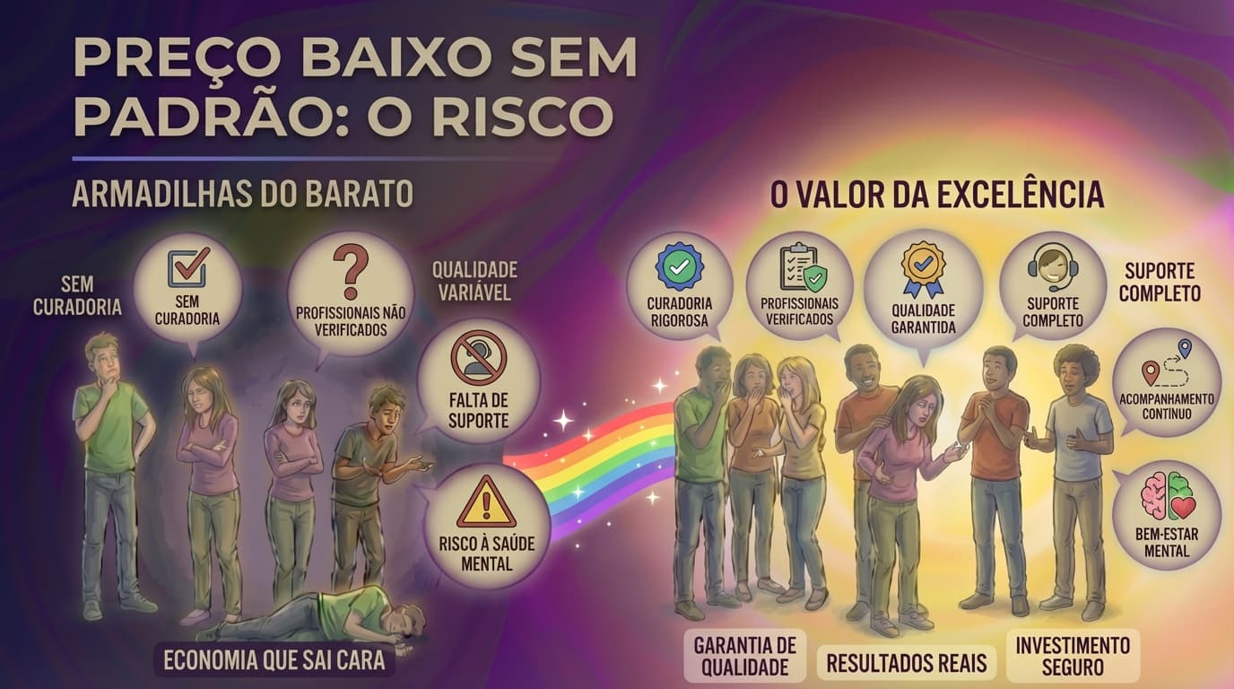 PsyMeet vs Divam: por que preço baixo sem padrão pode sair caro na terapia