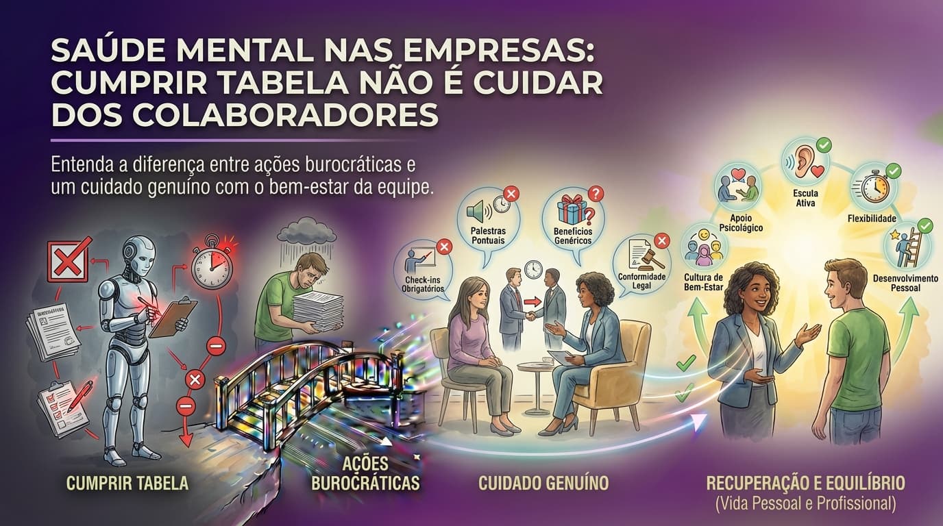 Saúde mental nas empresas: cumprir tabela não é cuidar dos colaboradores